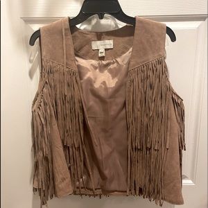 Bagatelle Brown Suede Fringe Vest